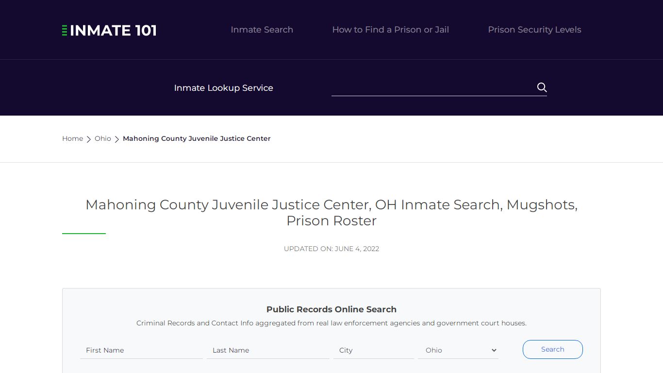 Mahoning County Juvenile Justice Center, OH Inmate Search ...